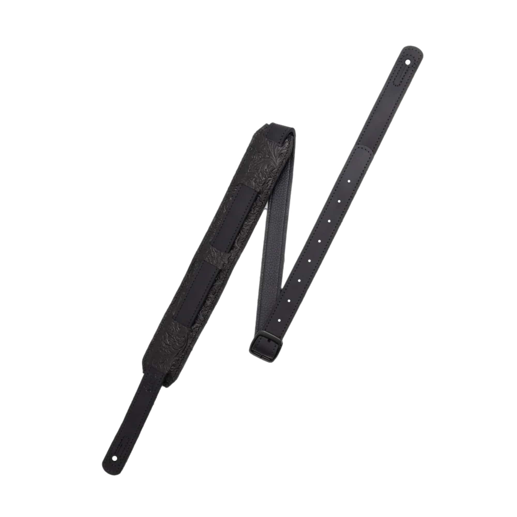 Levy's Florentine Leather Saddle-Style Guitar Strap Black Accessories / Straps
