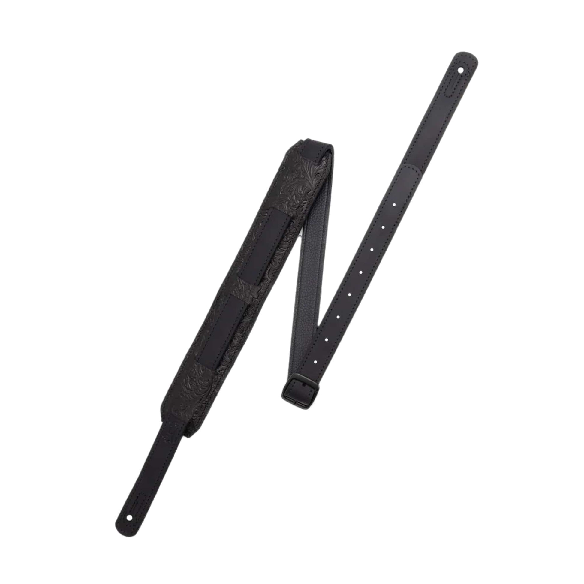 Levy's Florentine Leather Saddle-Style Guitar Strap Black Accessories / Straps