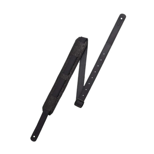 Levy's Florentine Leather Saddle-Style Guitar Strap Black Accessories / Straps
