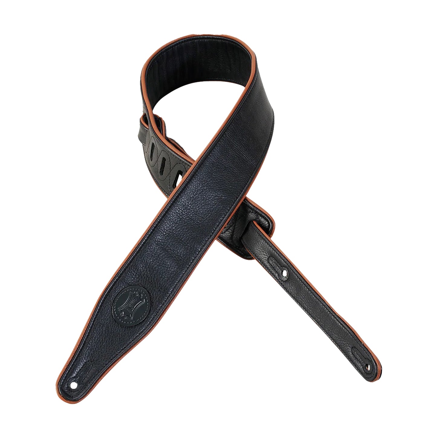Levy's 2.5" Ultra-Soft Padded Garment Leather Guitar Strap Black Straps