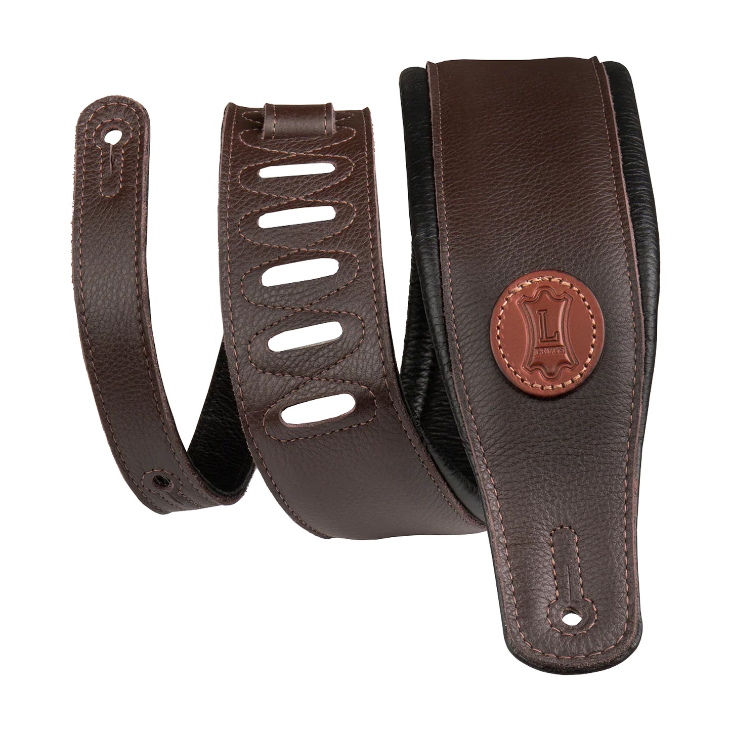 Levy's Signature Legacy Series 3" Wide Garment Leather Guitar Strap Dark Brown Straps