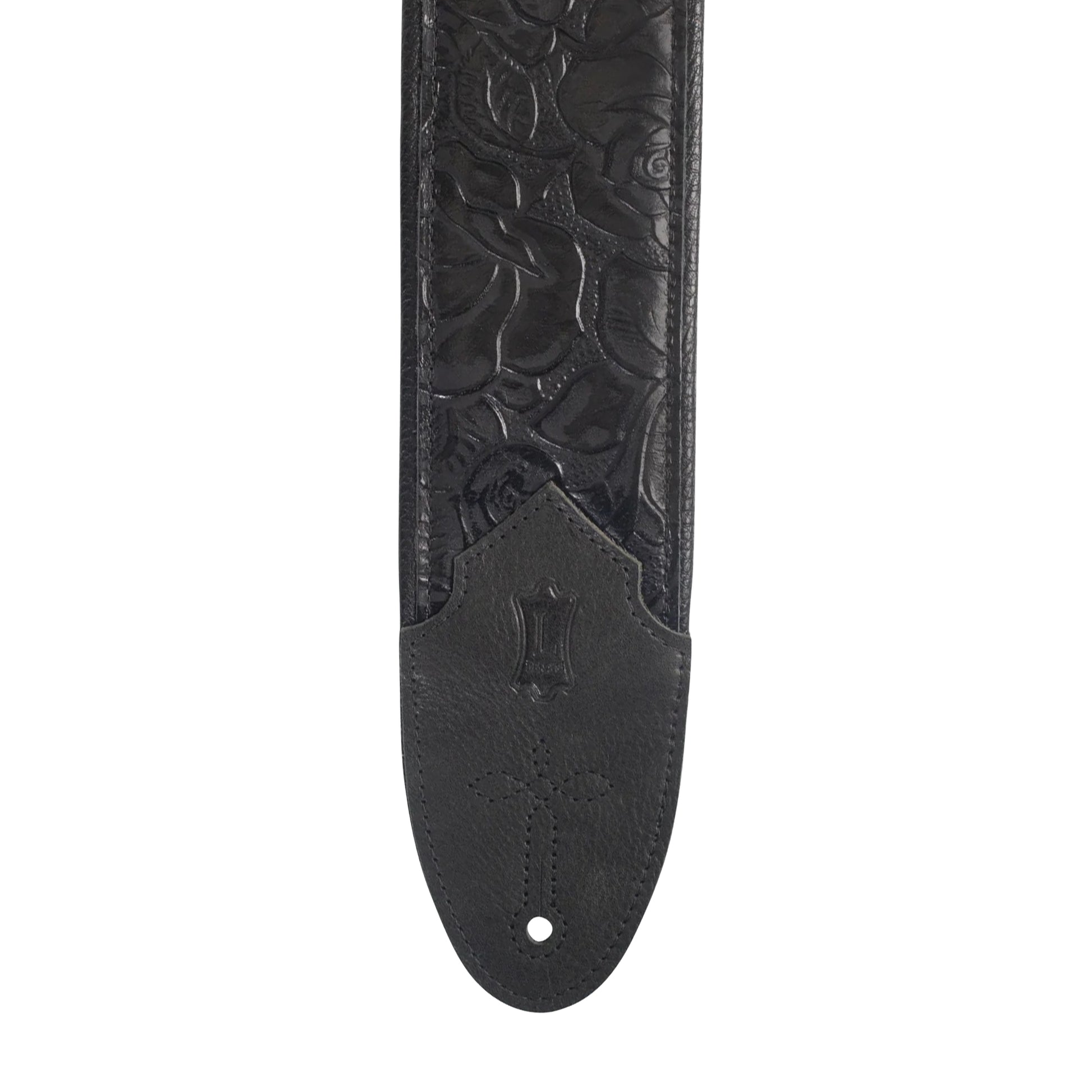 Levy's Sundance Series 3" Wide Embossed Leather Guitar Strap Black Straps