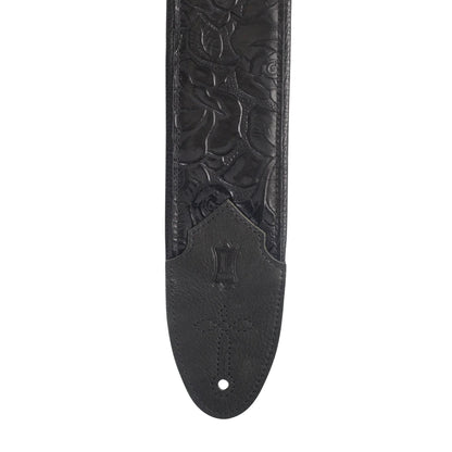 Levy's Sundance Series 3" Wide Embossed Leather Guitar Strap Black Straps