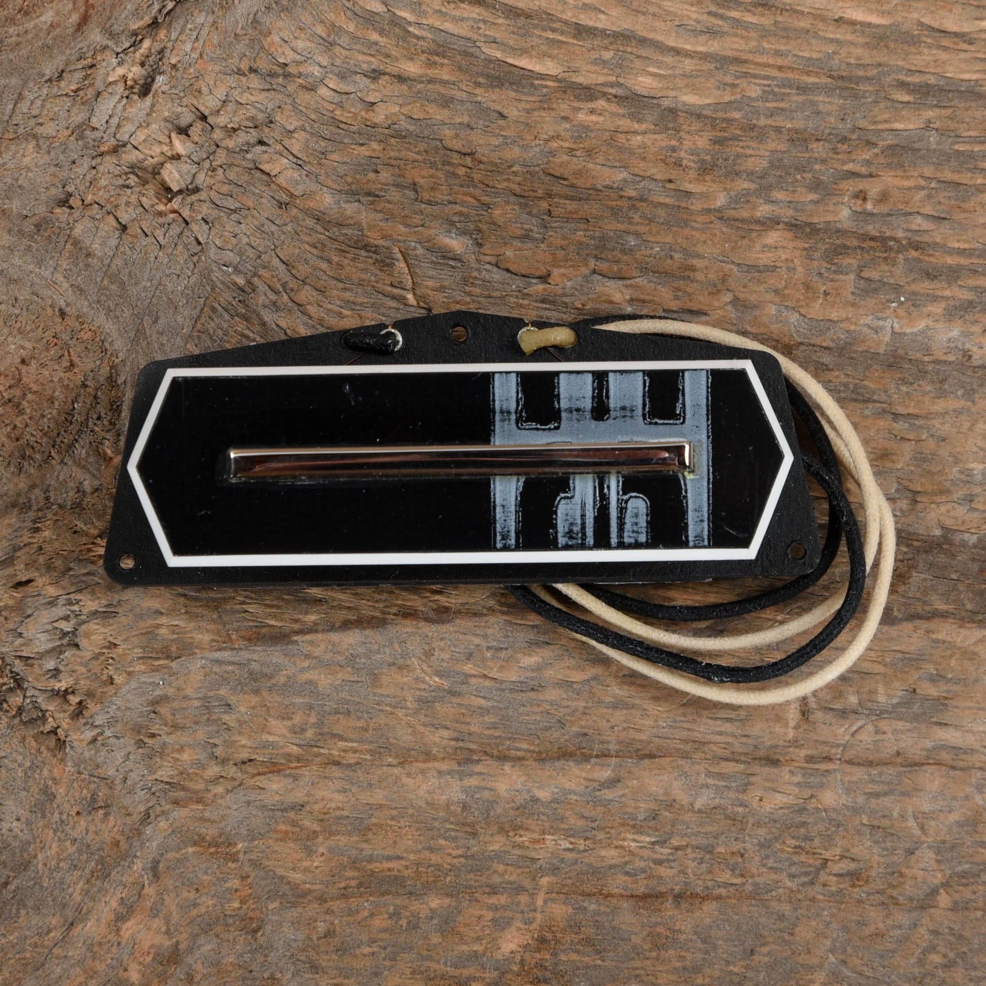 Lollar Charlie Christian Telecaster Neck Pickup Black / White - Pickguard Mount Parts / Guitar Pickups