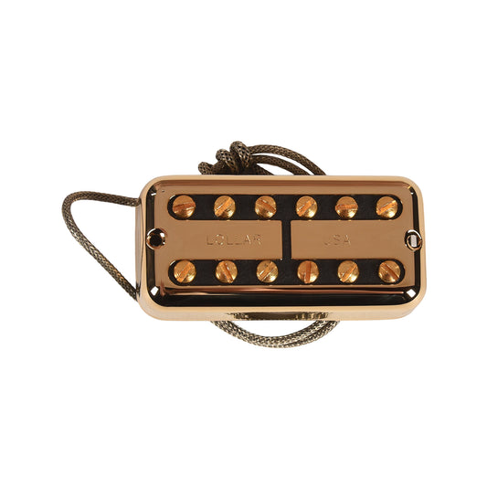 Lollar Lollartron Traditional Mod Neck Pickup Gold w/Mount Option B Pickups & Preamps