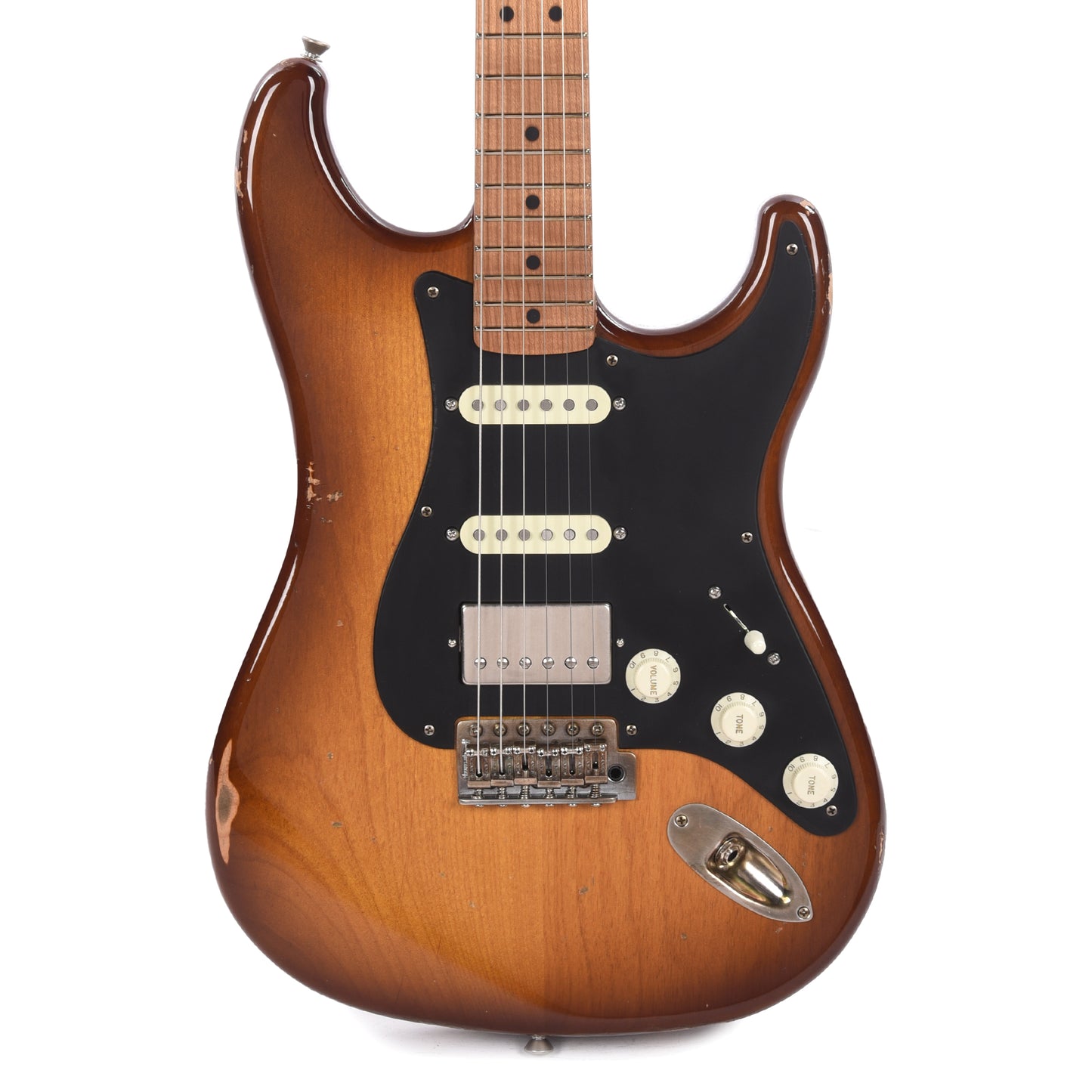 LSL Custom Saticoy HSS Medium Age Nitro Iced Tea Burst Electric Guitars / Solid Body