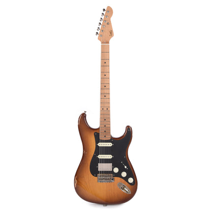 LSL Custom Saticoy HSS Medium Age Nitro Iced Tea Burst Electric Guitars / Solid Body