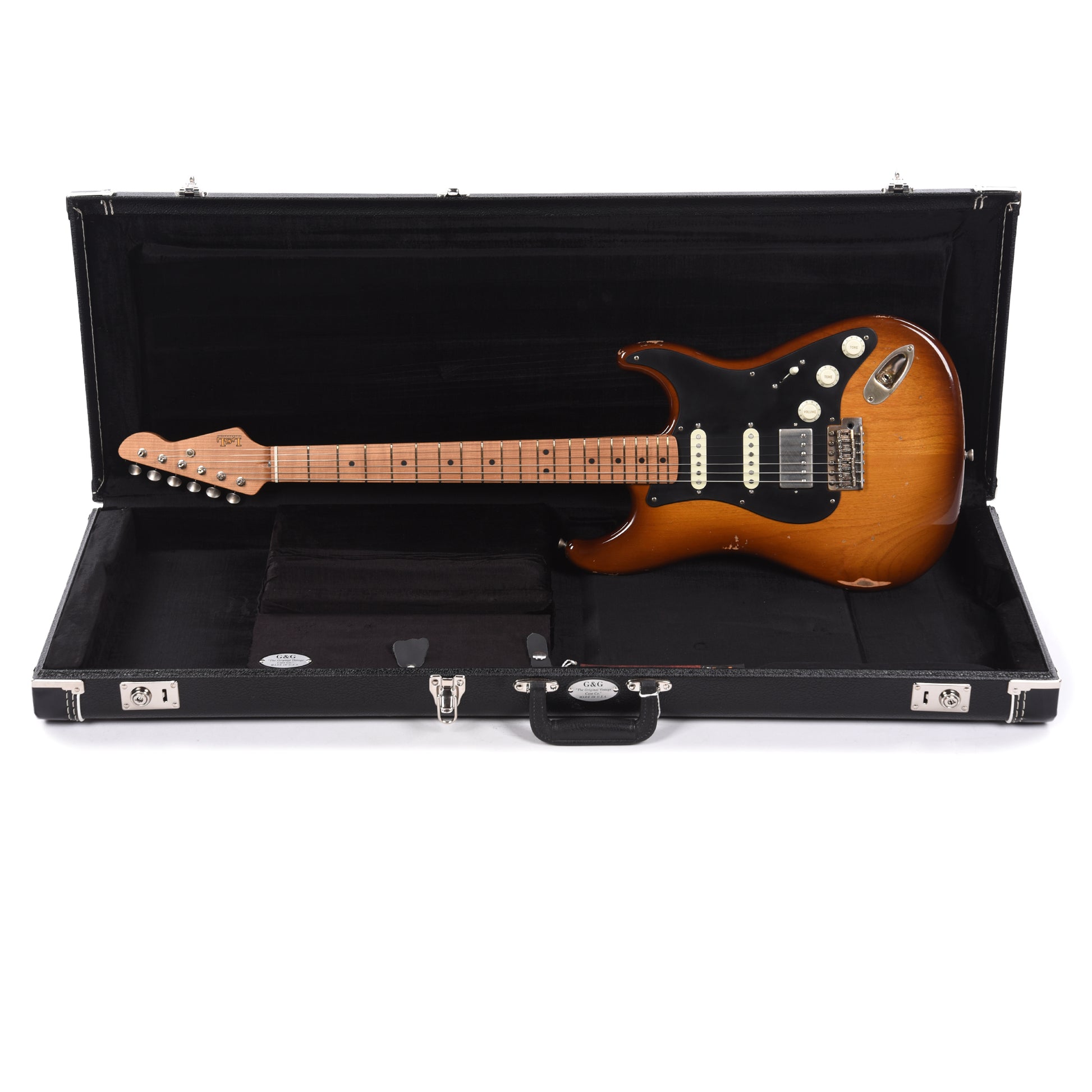LSL Custom Saticoy HSS Medium Age Nitro Iced Tea Burst Electric Guitars / Solid Body