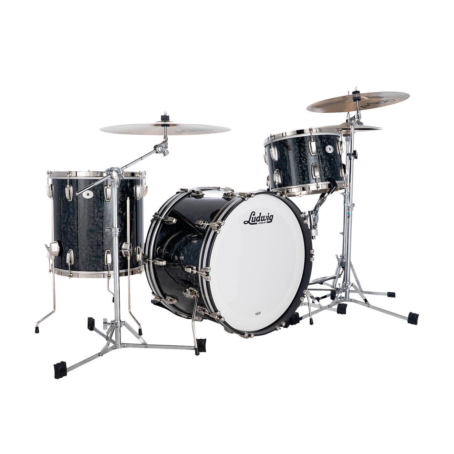 Ludwig Classic Maple 13/16/22 3pc. Drum Kit Limited Ebony Pearl w/ Nickel Hardware Drums and Percussion / Acoustic Drums / Full Acoustic Kits