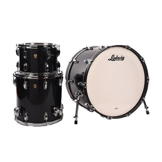 Ludwig Classic Maple 13/16/24 3pc. Drum Kit Hybrid Black Sparkle Drums and Percussion / Acoustic Drums / Full Acoustic Kits