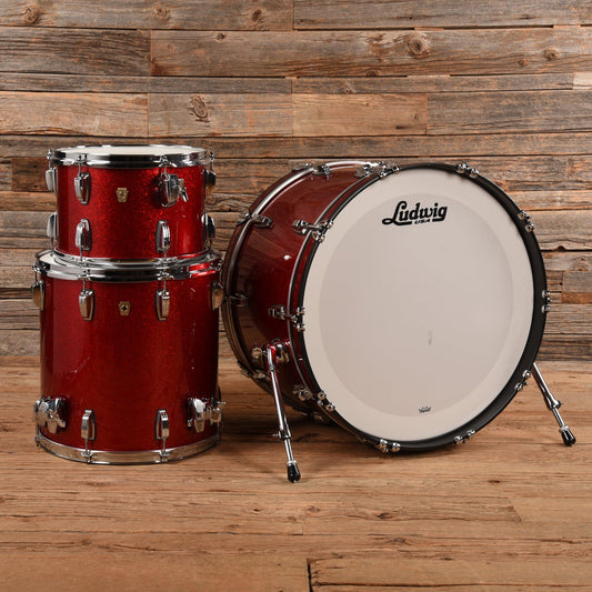 Ludwig Classic Maple Pro Beat 24 3pc. Drum Kit Red Sparkle Drums and Percussion / Acoustic Drums / Full Acoustic Kits