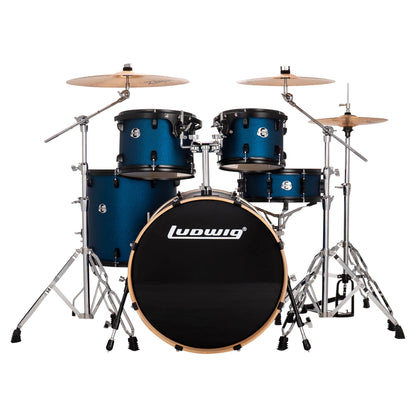Ludwig Element Evolution 10/12/16/22/5x14 5pc. Drum Kit Blue Stardust w/Hardware & Zildjian I Series Cymbals Drums and Percussion / Acoustic Drums / Full Acoustic Kits
