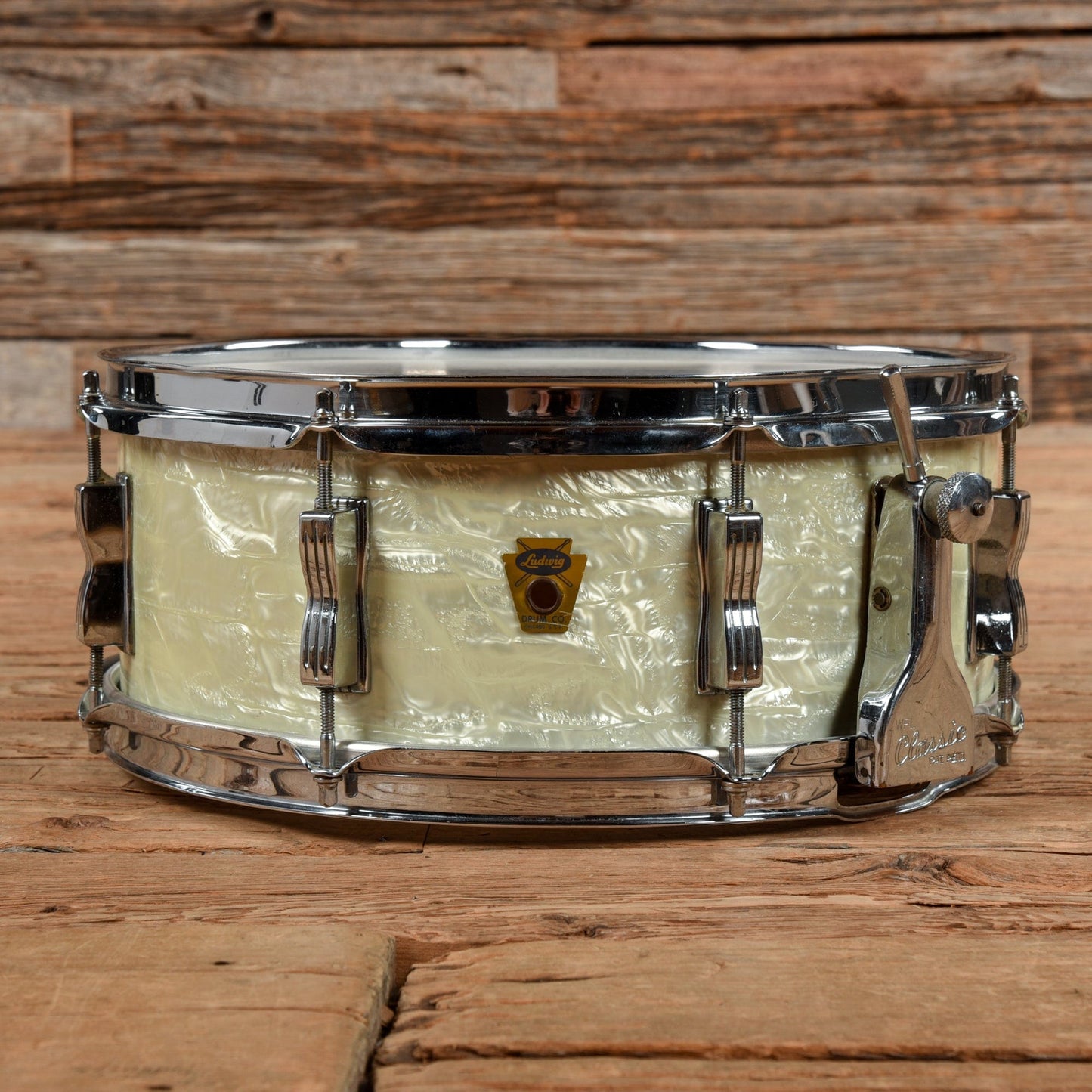 Ludwig 5.5x14 Buddy Rich 1959 Snare Drum White Marine Pearl Drums and Percussion / Acoustic Drums / Snare