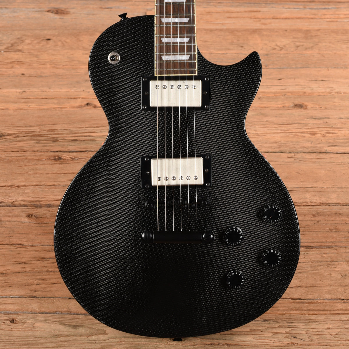 Luther LP Style Carbon Fiber Black Electric Guitars