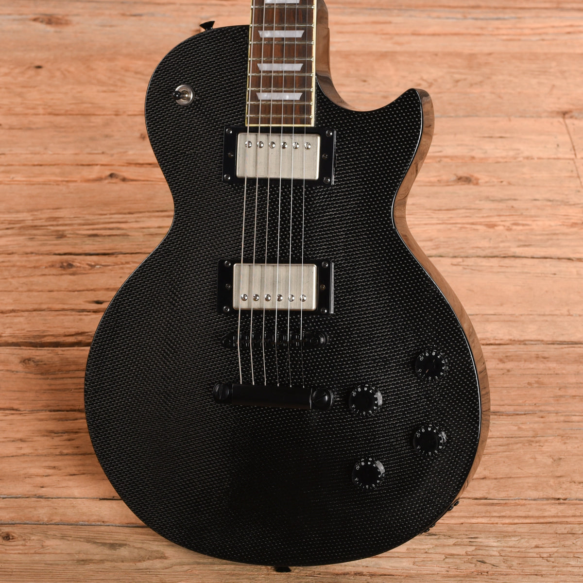Luther LP Style Carbon Fiber Black Electric Guitars
