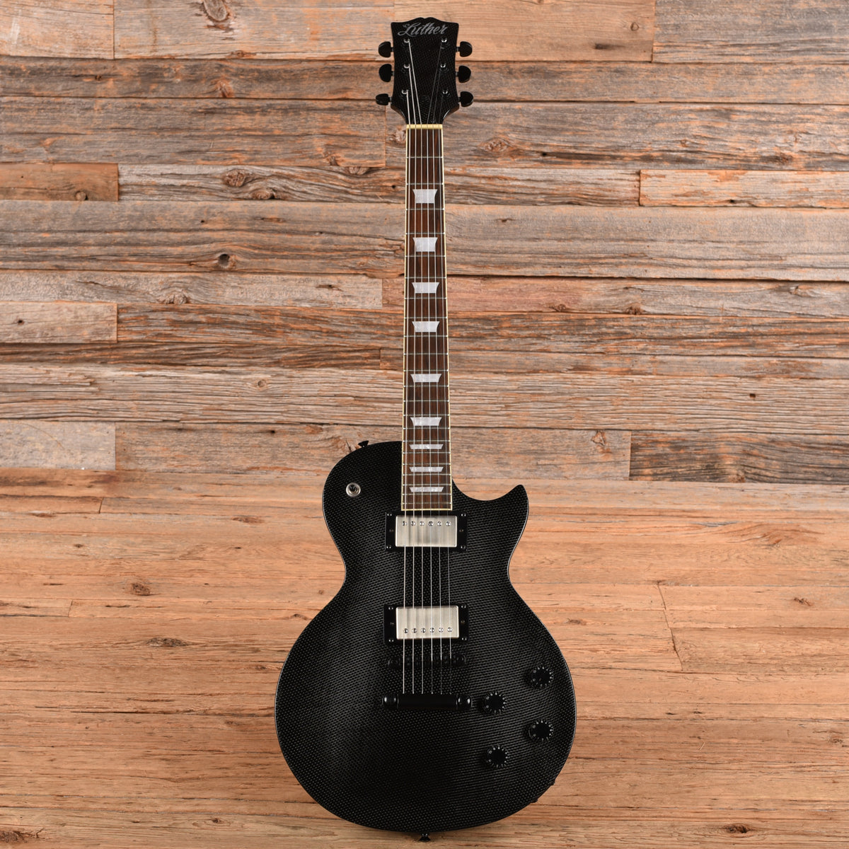 Luther LP Style Carbon Fiber Black Electric Guitars