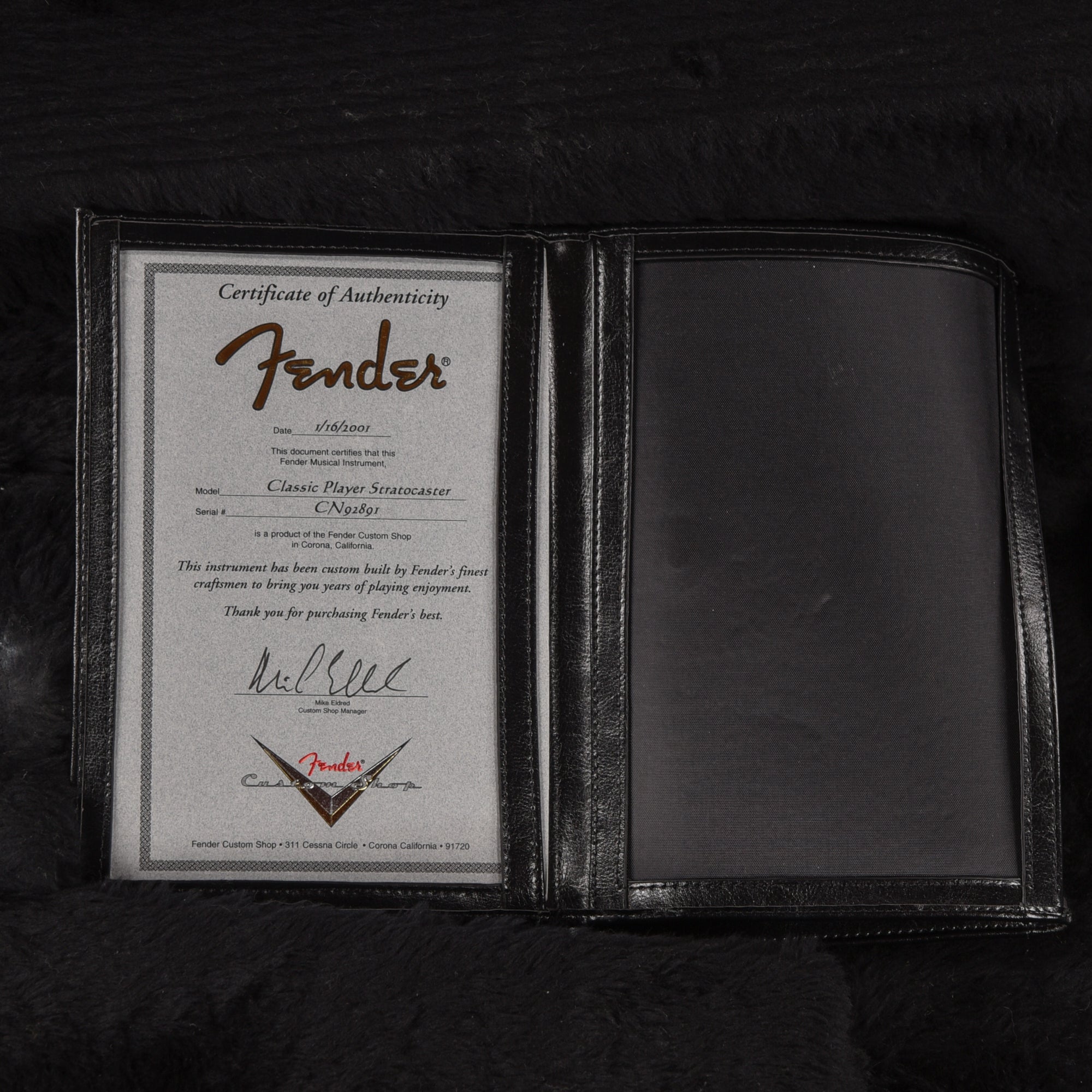 Fender Custom Shop Classic Player Stratocaster Cobalt Blue 2001