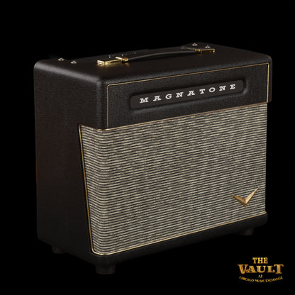 Magnatone BABY M80 12w 1x10" Combo CME Vault Exclusive Black Levant w/ Gold Piping & EC Collins Pinstripe Grill Cloth Amplifiers