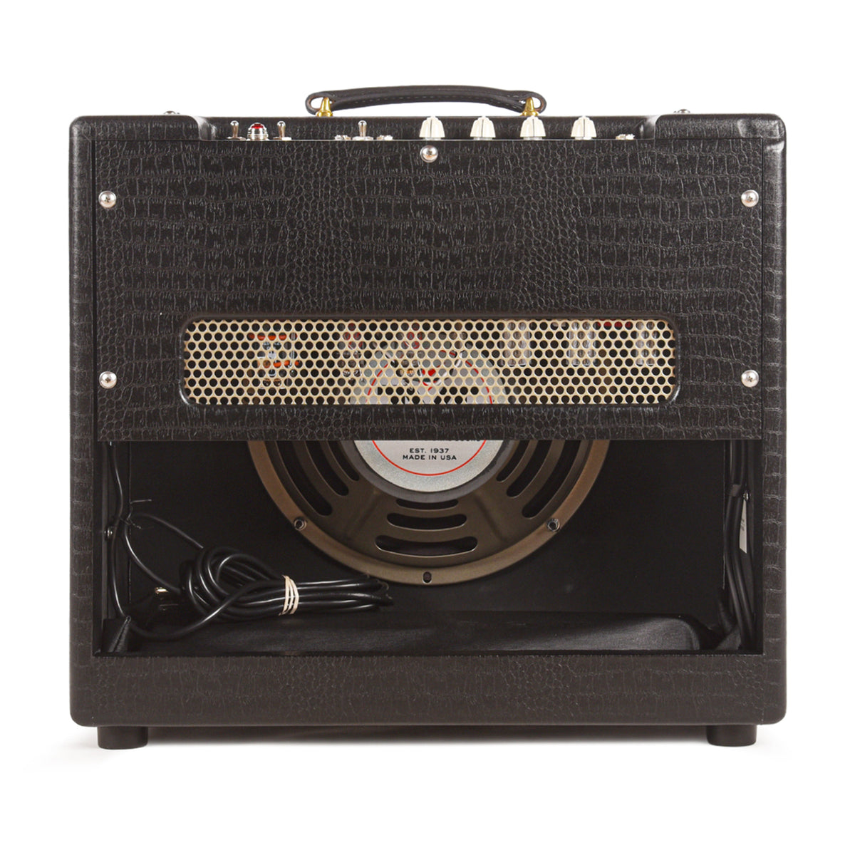 Magnatone Varsity Reverb 15w 1x12 Point to Point Handwired Combo Amp Cathedral Black Amplifiers