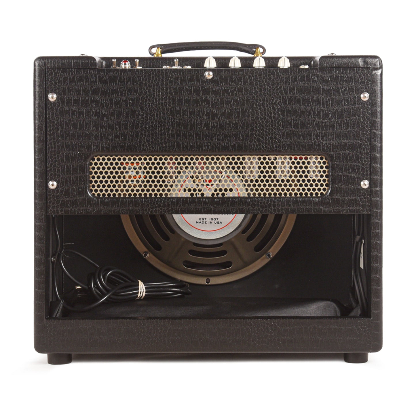 Magnatone Varsity Reverb 15w 1x12 Point to Point Handwired Combo Amp Cathedral Black Amplifiers