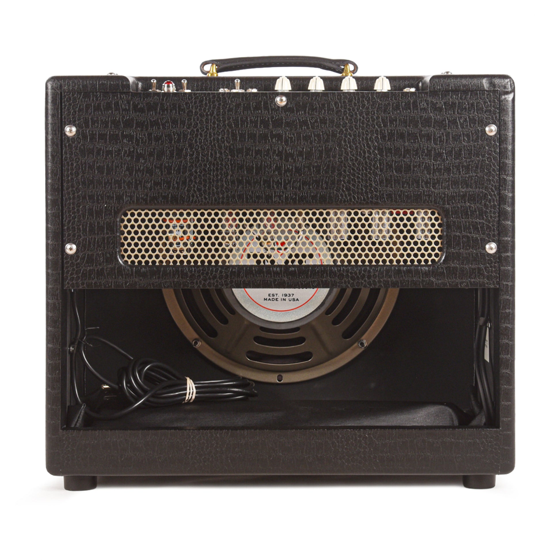 Magnatone Varsity Reverb 15w 1x12 Point to Point Handwired Combo Amp Cathedral Black Amplifiers