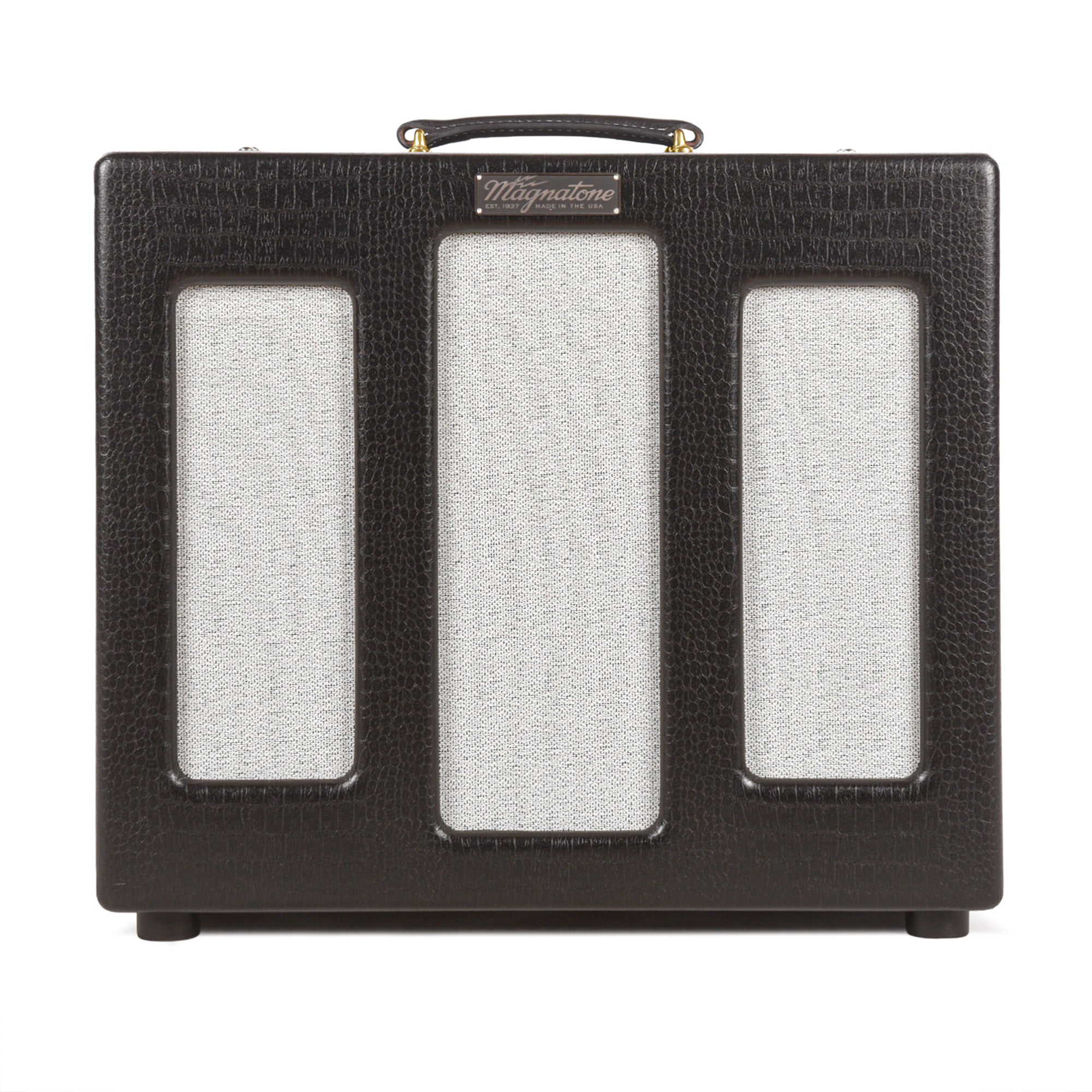 Magnatone Varsity Reverb 15w 1x12 Point to Point Handwired Combo Amp Cathedral Black Amplifiers