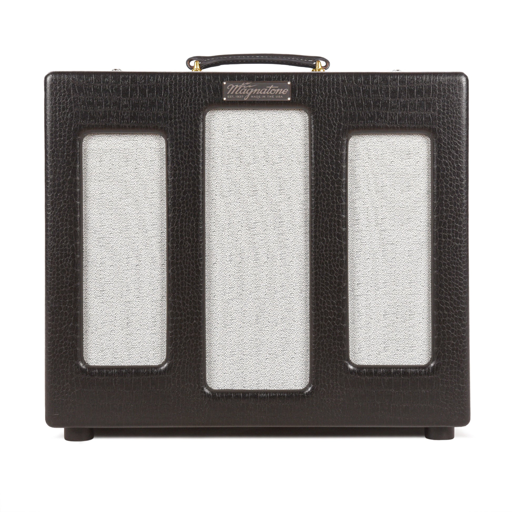 Magnatone Varsity Reverb 15w 1x12 Point to Point Handwired Combo Amp Cathedral Black Amplifiers