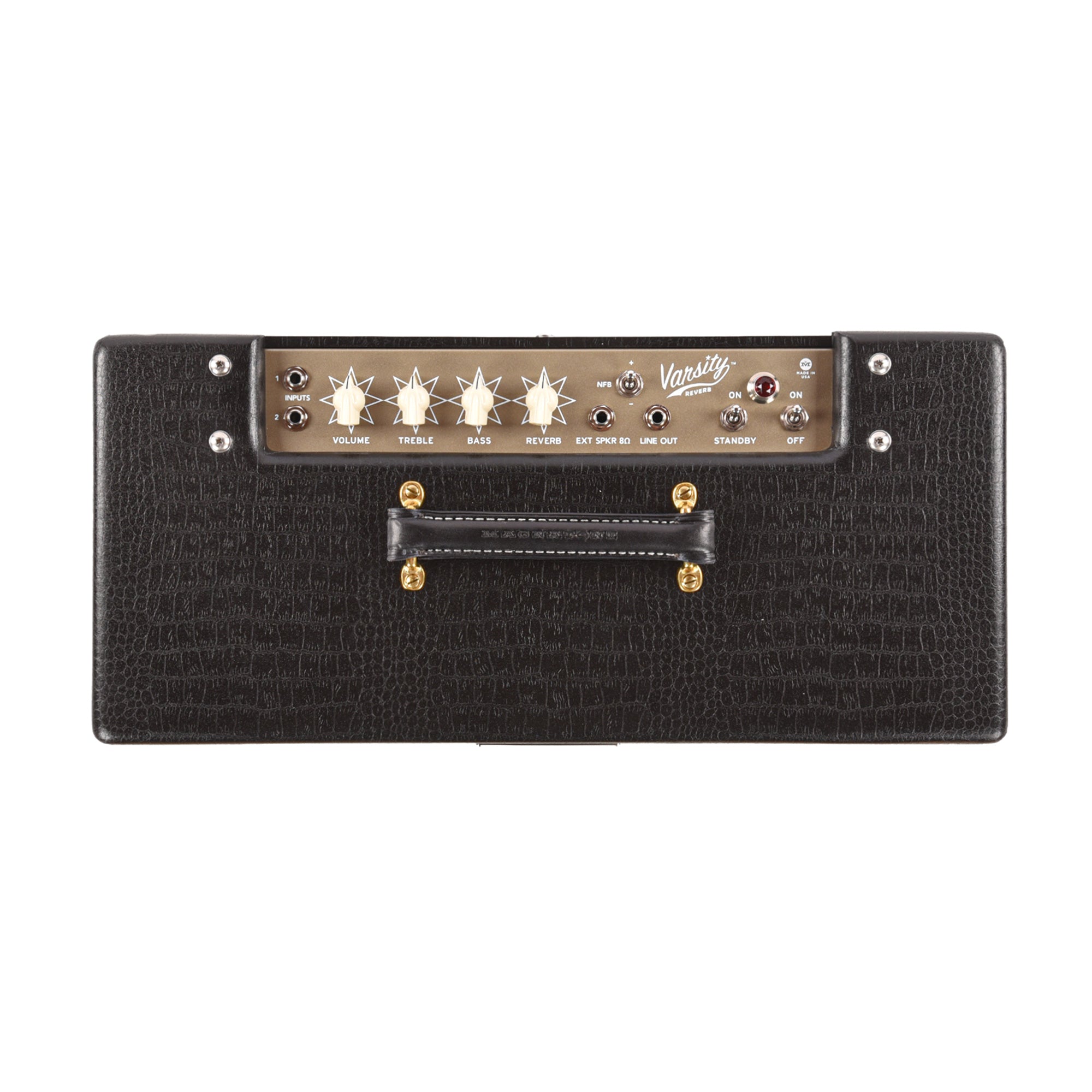 Magnatone Varsity Reverb 15w 1x12 Point to Point Handwired Combo Amp Cathedral Black Amplifiers