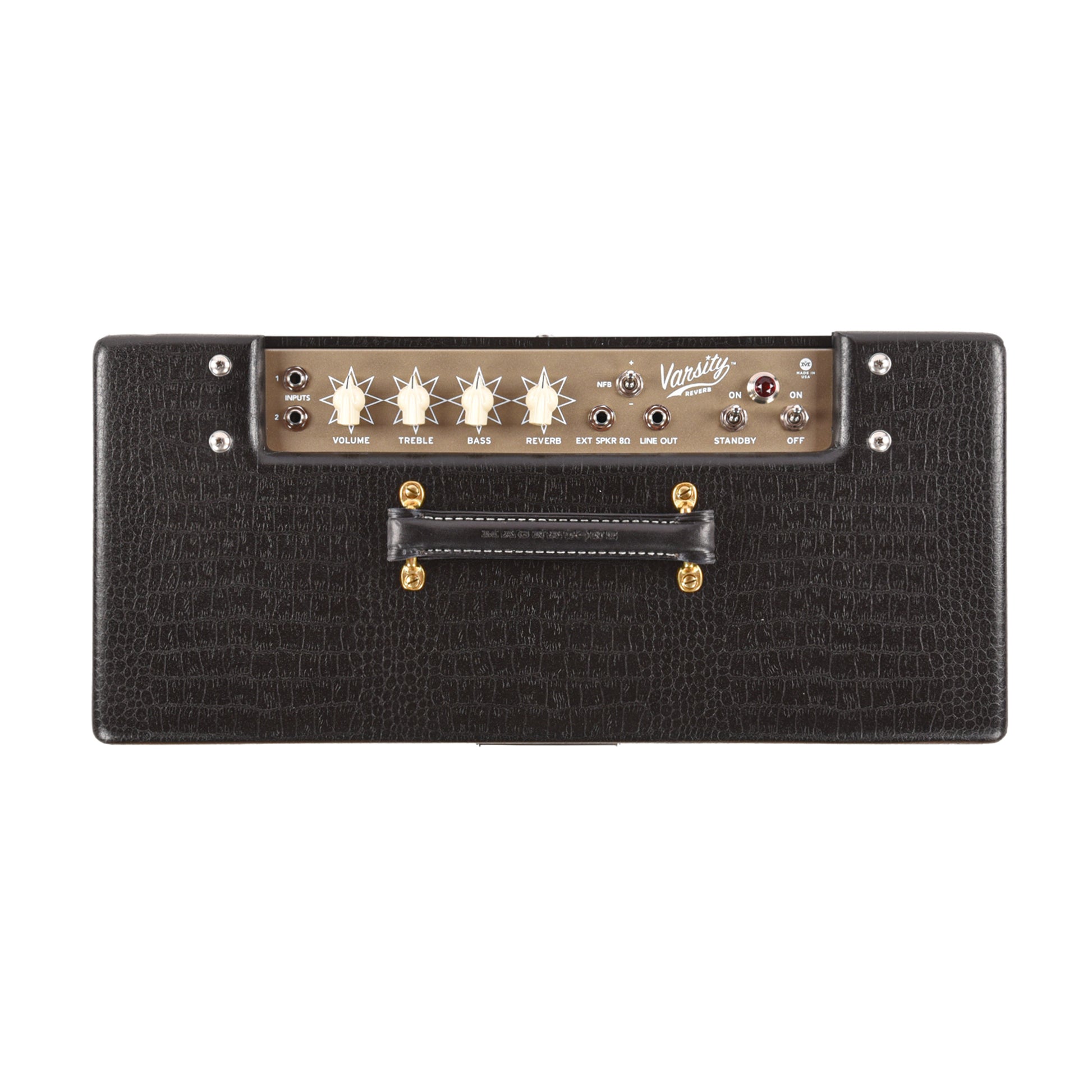 Magnatone Varsity Reverb 15w 1x12 Point to Point Handwired Combo Amp Cathedral Black Amplifiers