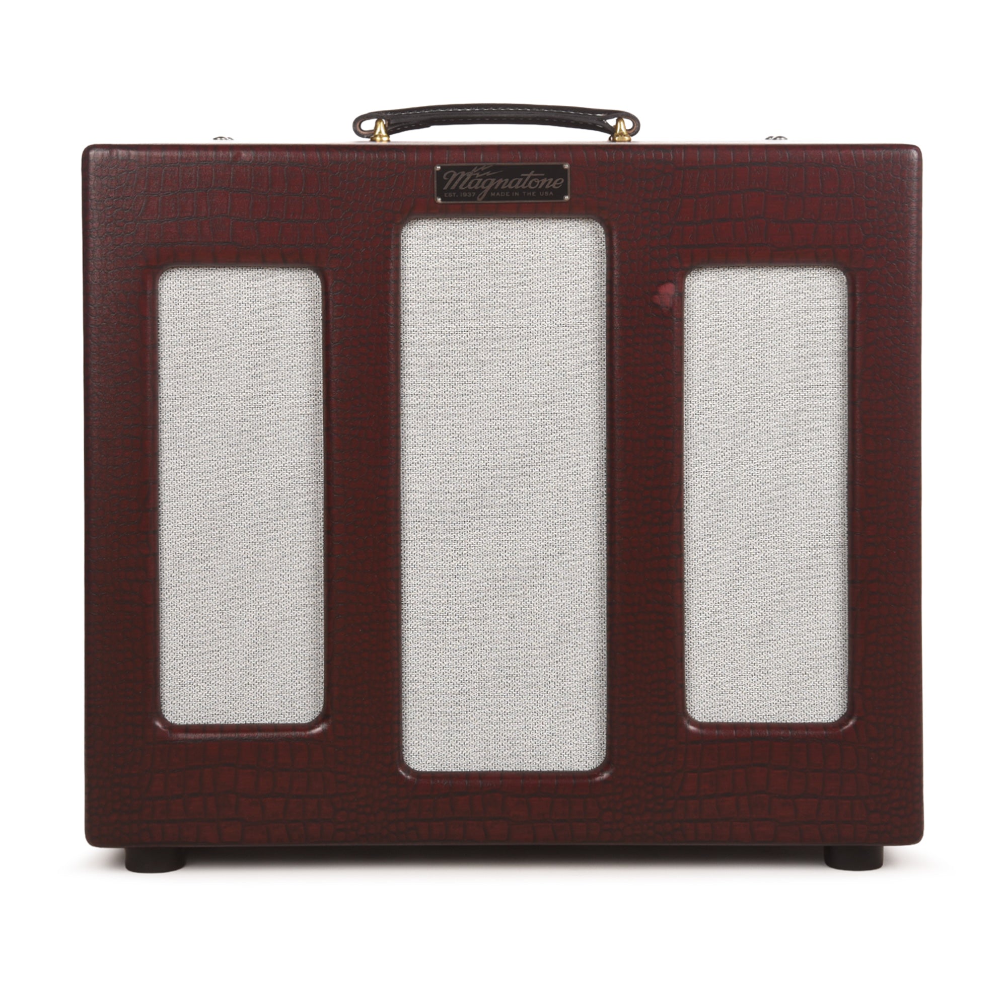 Magnatone Varsity Reverb 15w 1x12 Point to Point Handwired Combo Amp Cathedral Burgundy Amplifiers