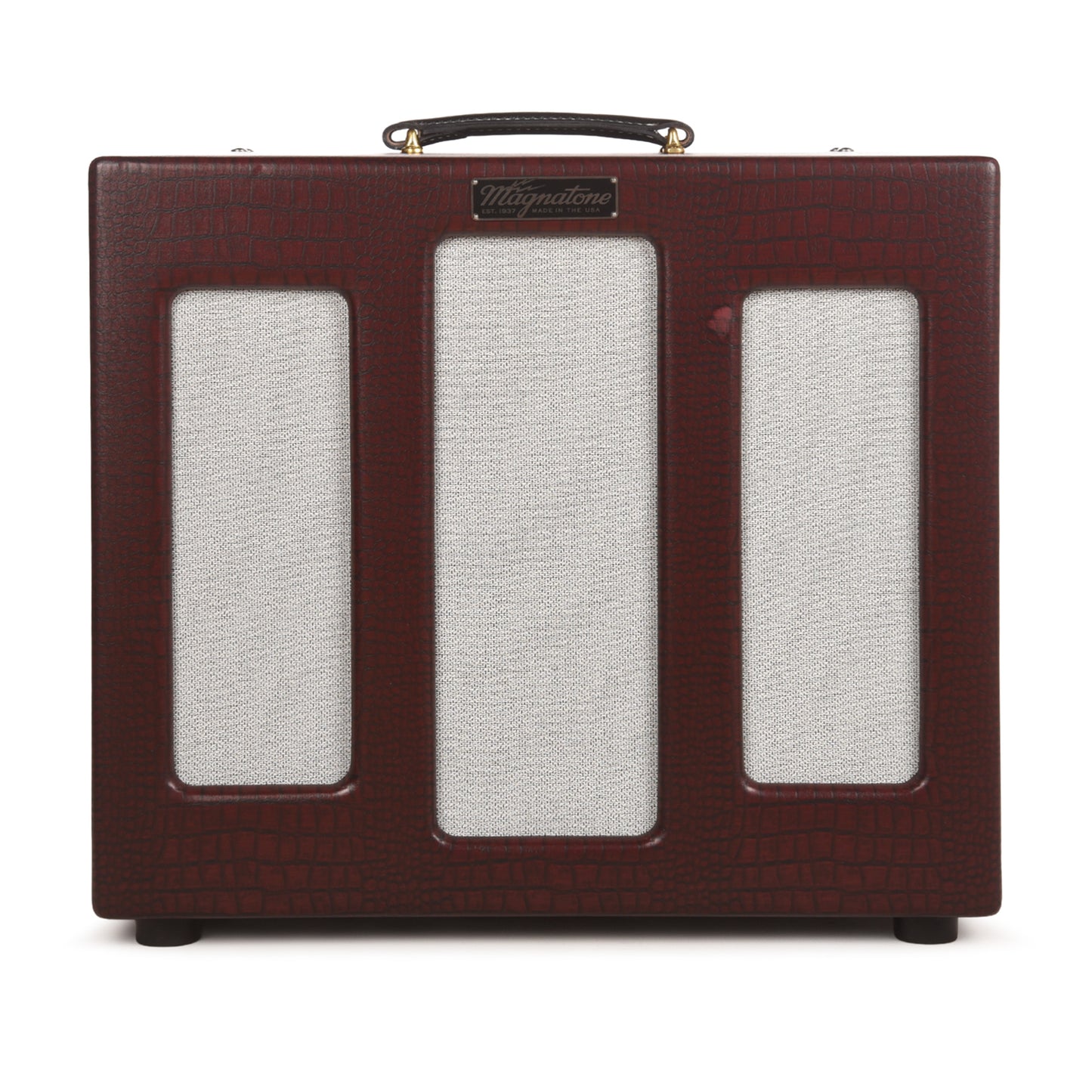 Magnatone Varsity Reverb 15w 1x12 Point to Point Handwired Combo Amp Cathedral Burgundy Amplifiers