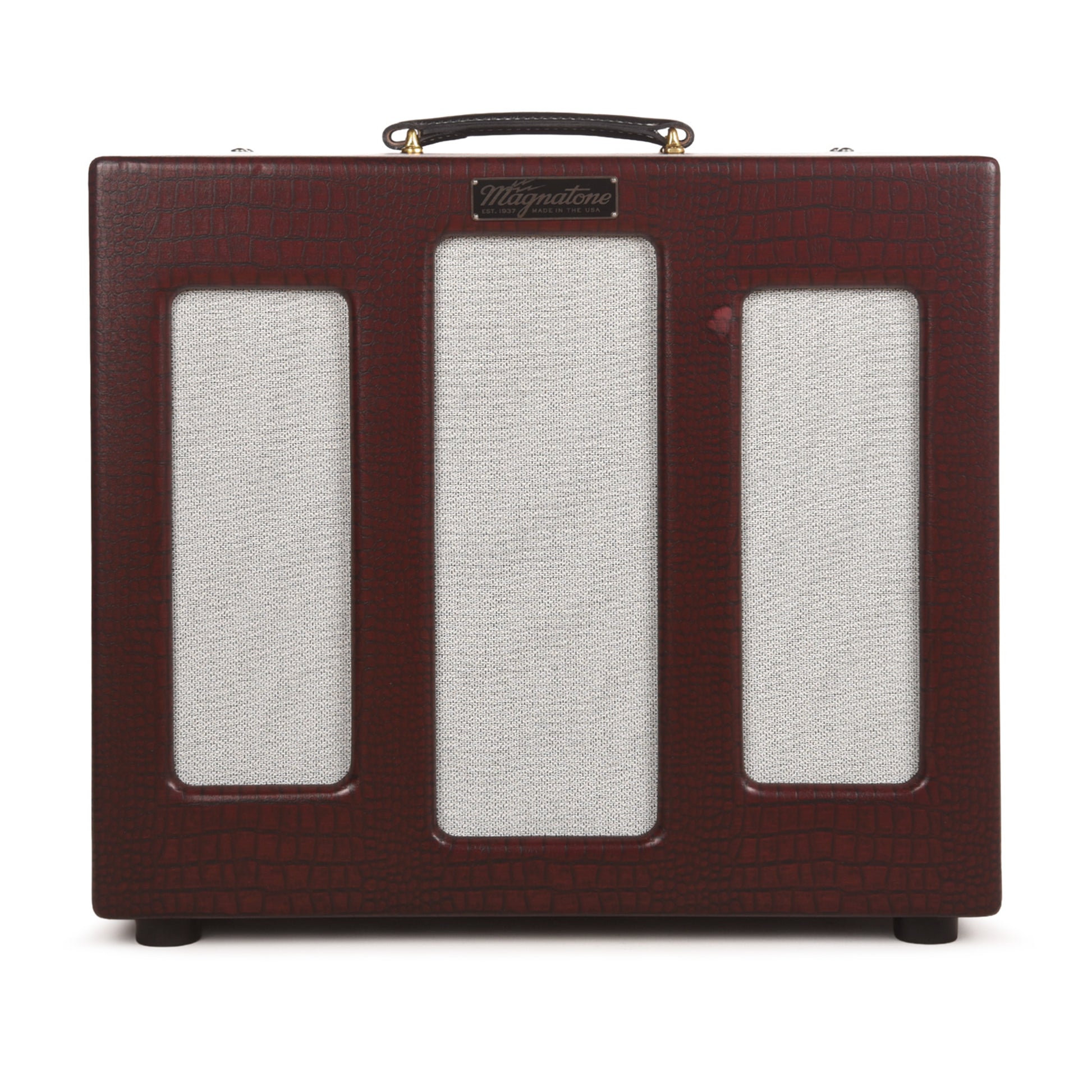 Magnatone Varsity Reverb 15w 1x12 Point to Point Handwired Combo Amp Cathedral Burgundy Amplifiers