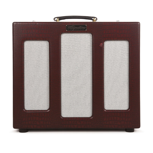 Magnatone Varsity Reverb 15w 1x12 Point to Point Handwired Combo Amp Cathedral Burgundy Amplifiers