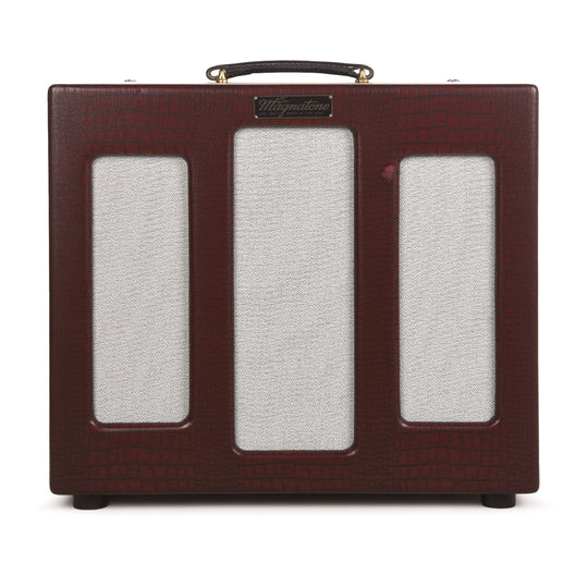 Magnatone Varsity Reverb 15w 1x12 Point to Point Handwired Combo Amp Cathedral Burgundy Amplifiers