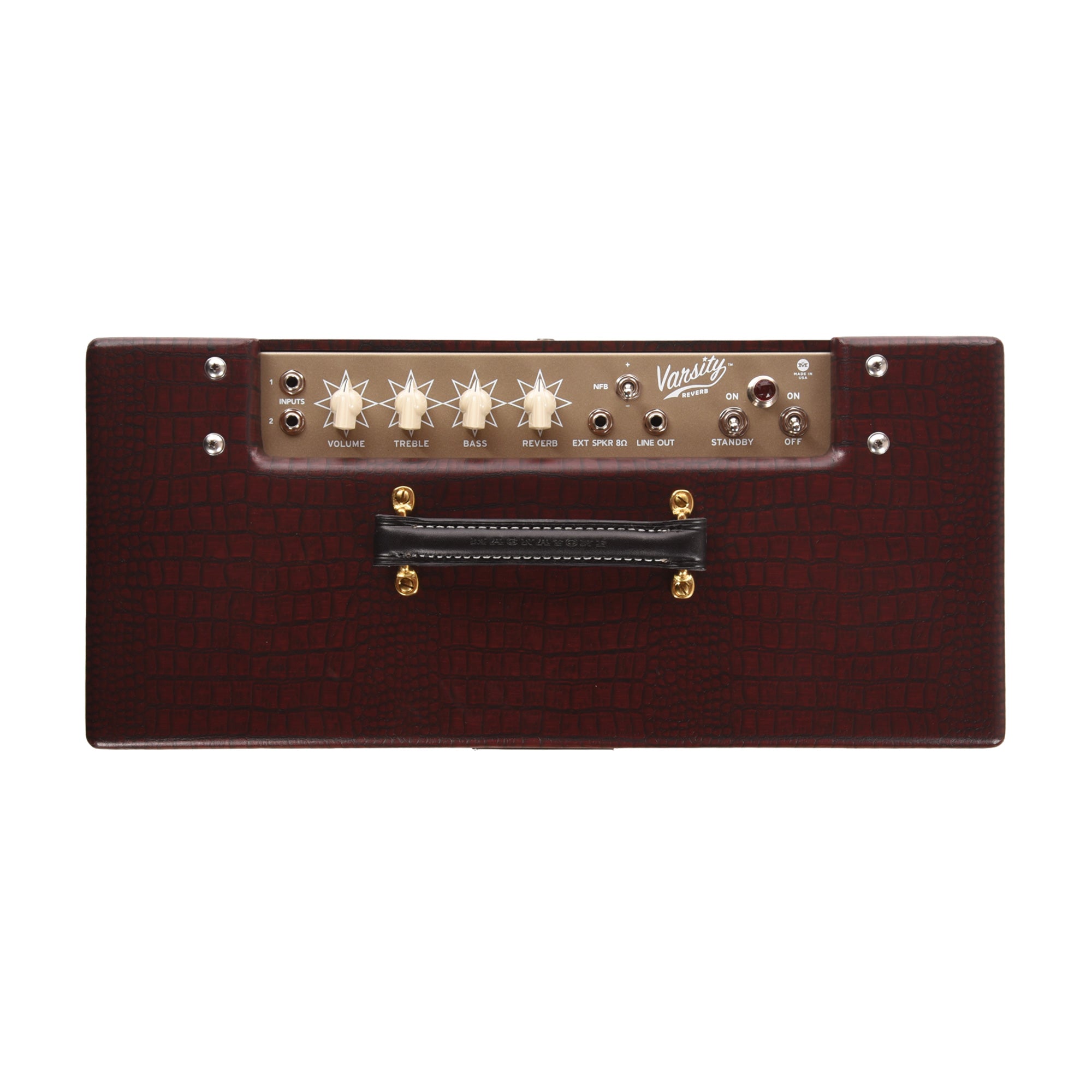 Magnatone Varsity Reverb 15w 1x12 Point to Point Handwired Combo Amp Cathedral Burgundy Amplifiers