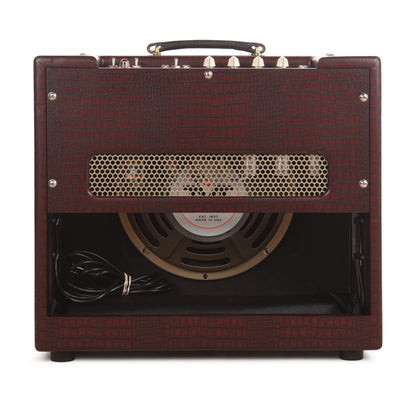 Magnatone Varsity Reverb 15w 1x12 Point to Point Handwired Combo Amp Cathedral Burgundy Amplifiers