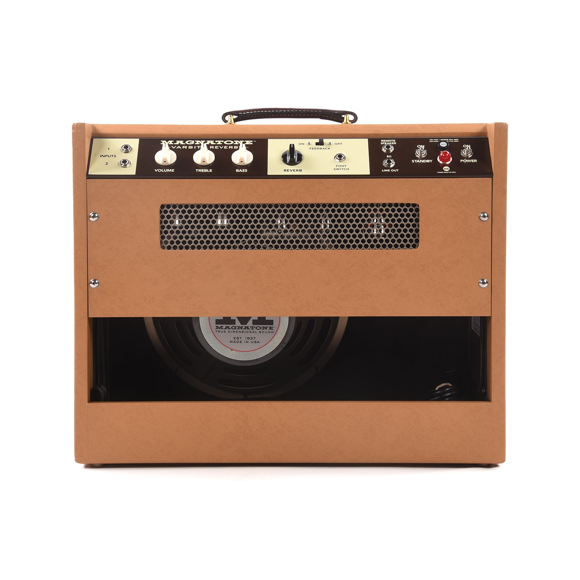 Magnatone Varsity Reverb 15W 1x12 Combo Amp Blonde w/ Oxblood Grill Amps / Guitar Amps / Guitar Combos