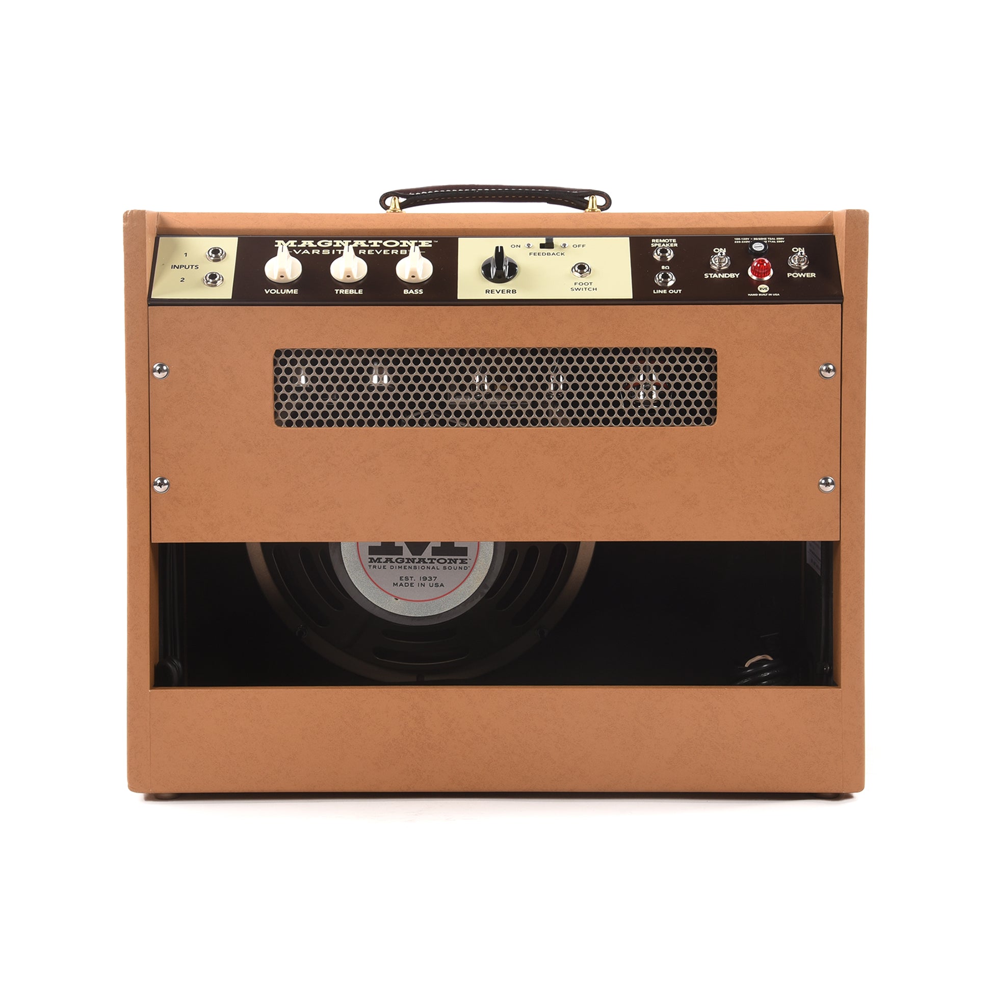 Magnatone Varsity Reverb 15W 1x12 Combo Amp Blonde w/ Oxblood Grill Amps / Guitar Amps / Guitar Combos