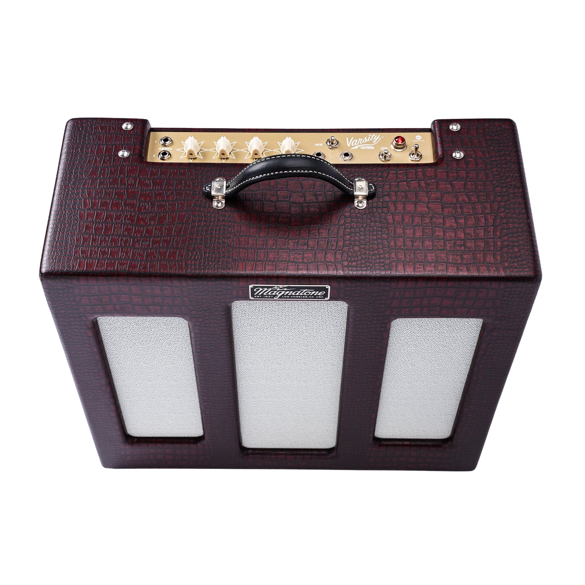 Magnatone Varsity Reverb 15w 1x12 Point to Point Handwired Combo Amp Cathedral Burgundy Amps / Guitar Amps / Guitar Combos