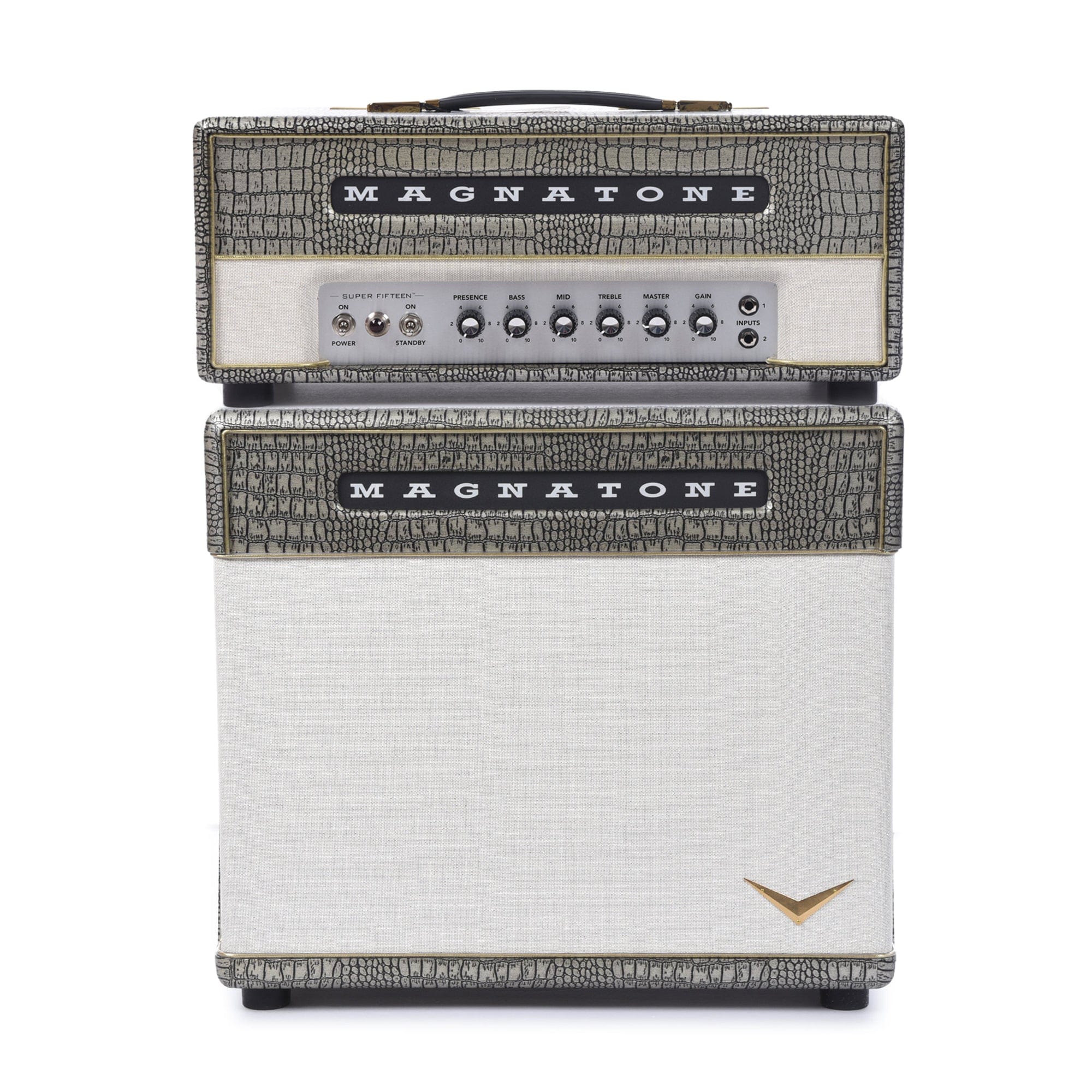 Magnatone Custom Magnatone Super Fifteen 15w Head Croc Collection Gold and 1x12