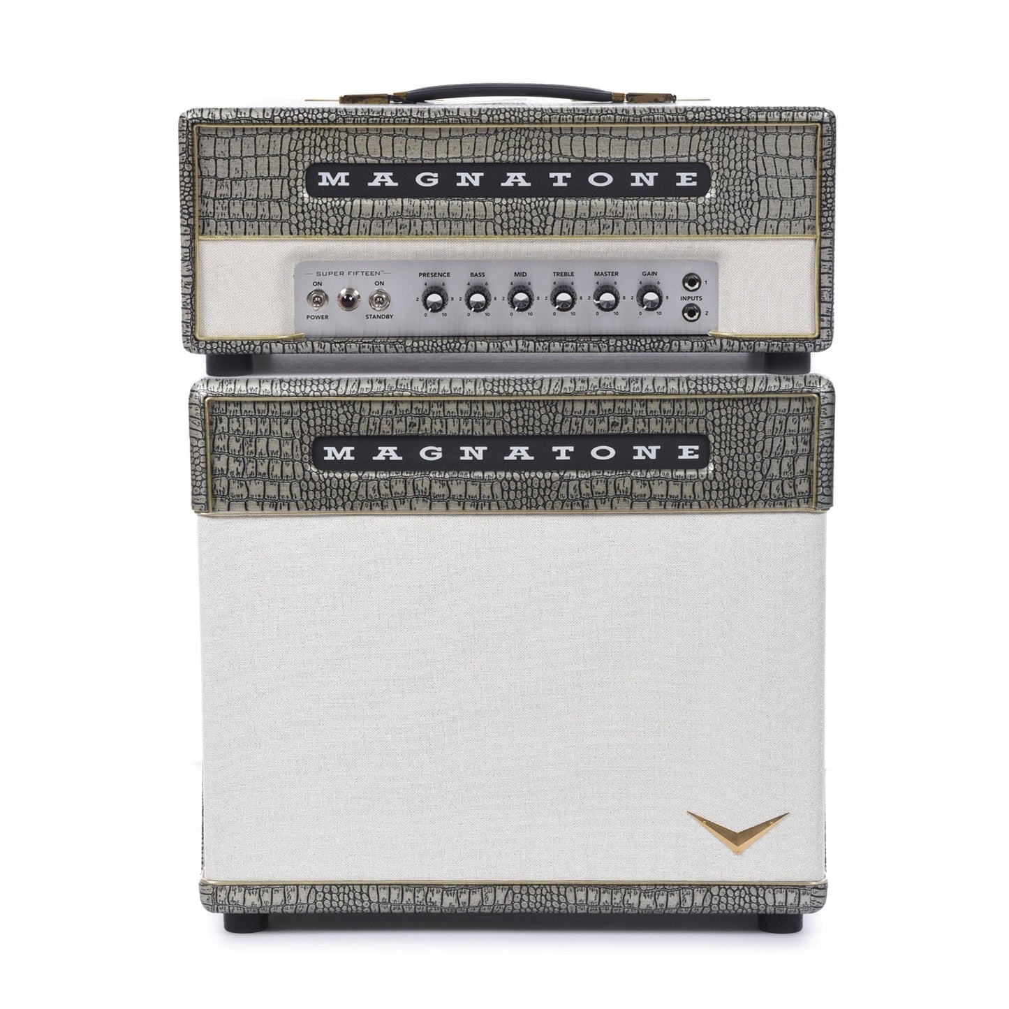 Magnatone Super Fifteen 15w Head Croc Collection Gold and 1x12" Super Fifteen Extension Cabinet Bundle Amps / Guitar Cabinets