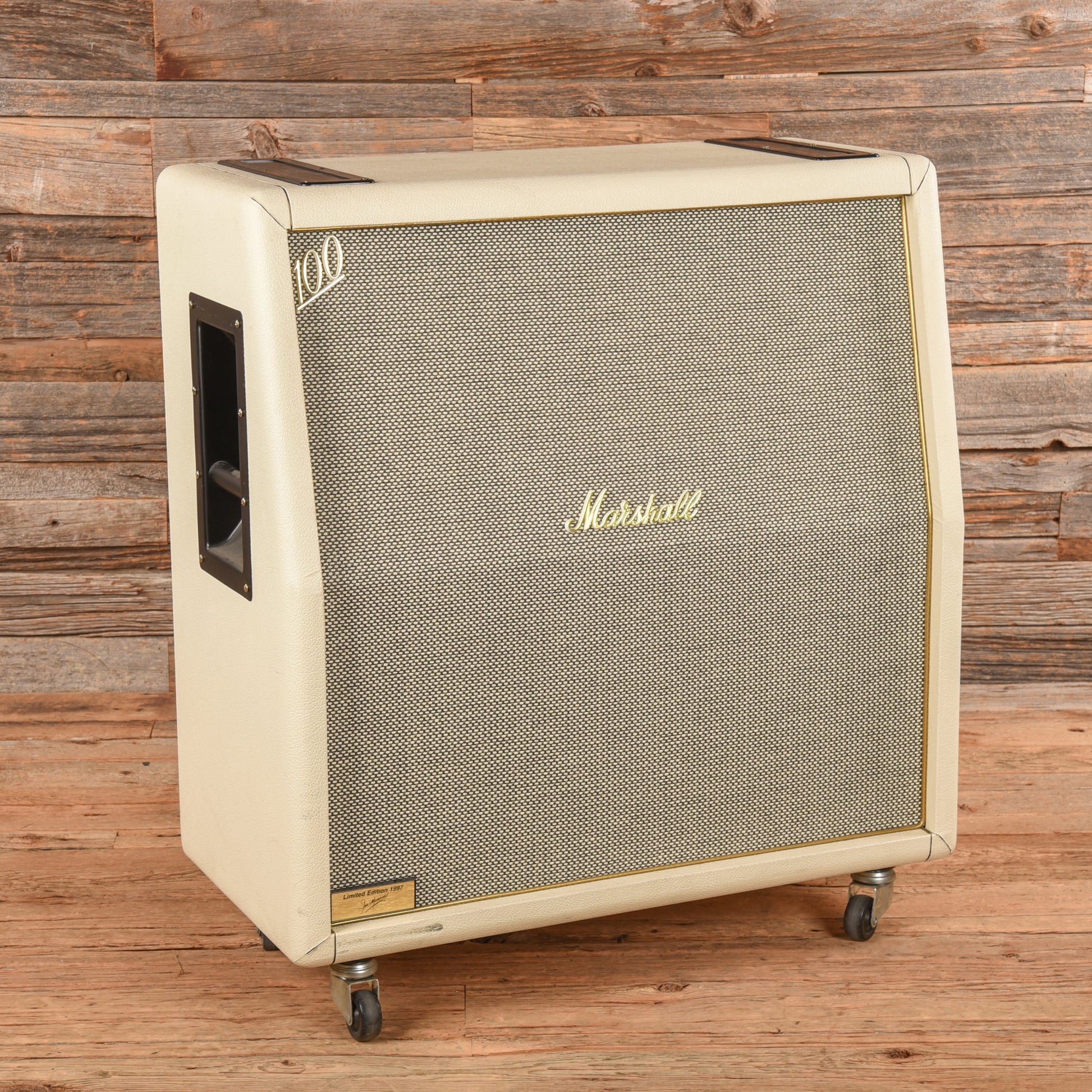 Marshall 1997 Limited Edition White 4x12 Slant Cab - Dave Amato of REO Speedwagon Amps / Guitar Amps / Guitar Cabinets