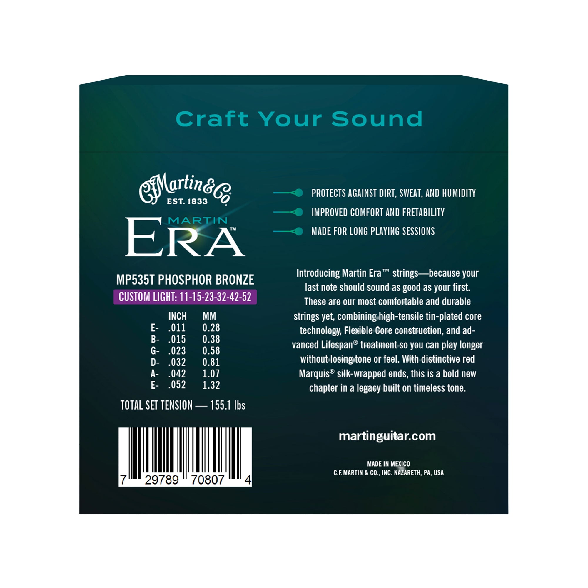 Martin Era MP535T Treated Acoustic Guitar Strings Custom Light 11-52 Accessories / Strings / Guitar Strings