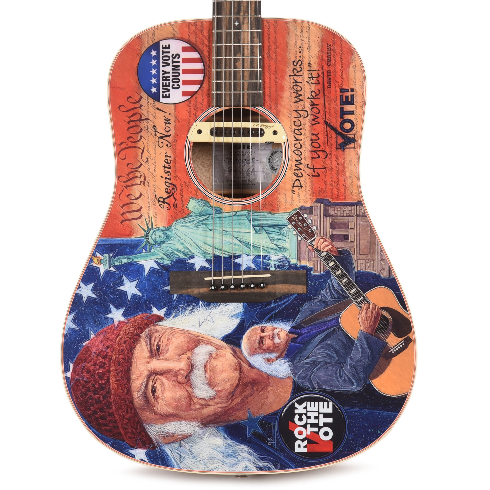 Martin D-11E Rock the Vote Spruce/American Sycamore w/Custom Artwork by Robert Goetzl (Limited Edition of 47 Guitars) Acoustic Guitars / Dreadnought