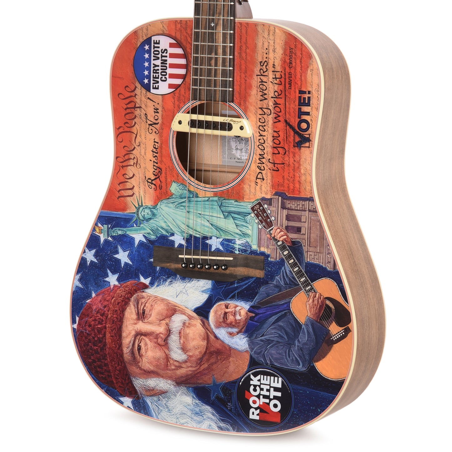 Martin D-11E Rock the Vote Spruce/American Sycamore w/Custom Artwork by Robert Goetzl (Limited Edition of 47 Guitars) Acoustic Guitars / Dreadnought