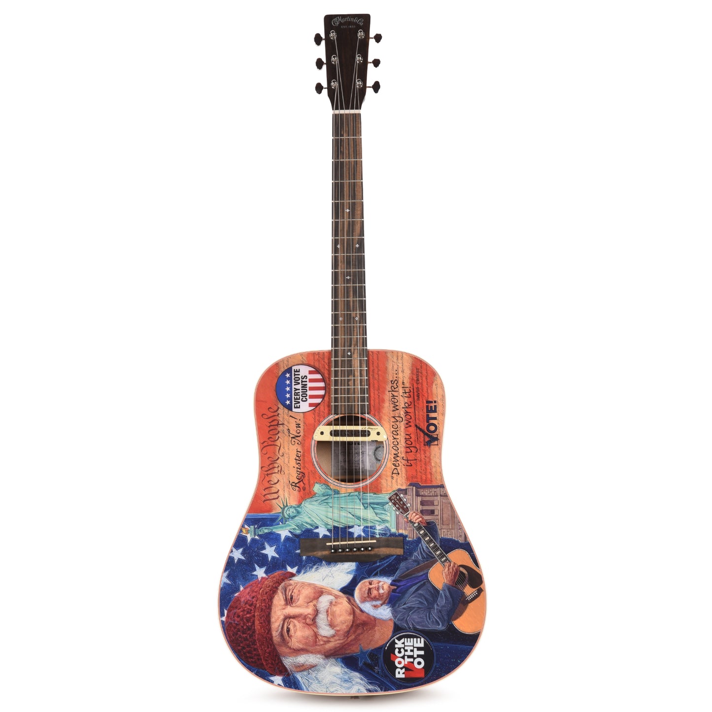 Martin D-11E Rock the Vote Spruce/American Sycamore w/Custom Artwork by Robert Goetzl (Limited Edition of 47 Guitars) Acoustic Guitars / Dreadnought