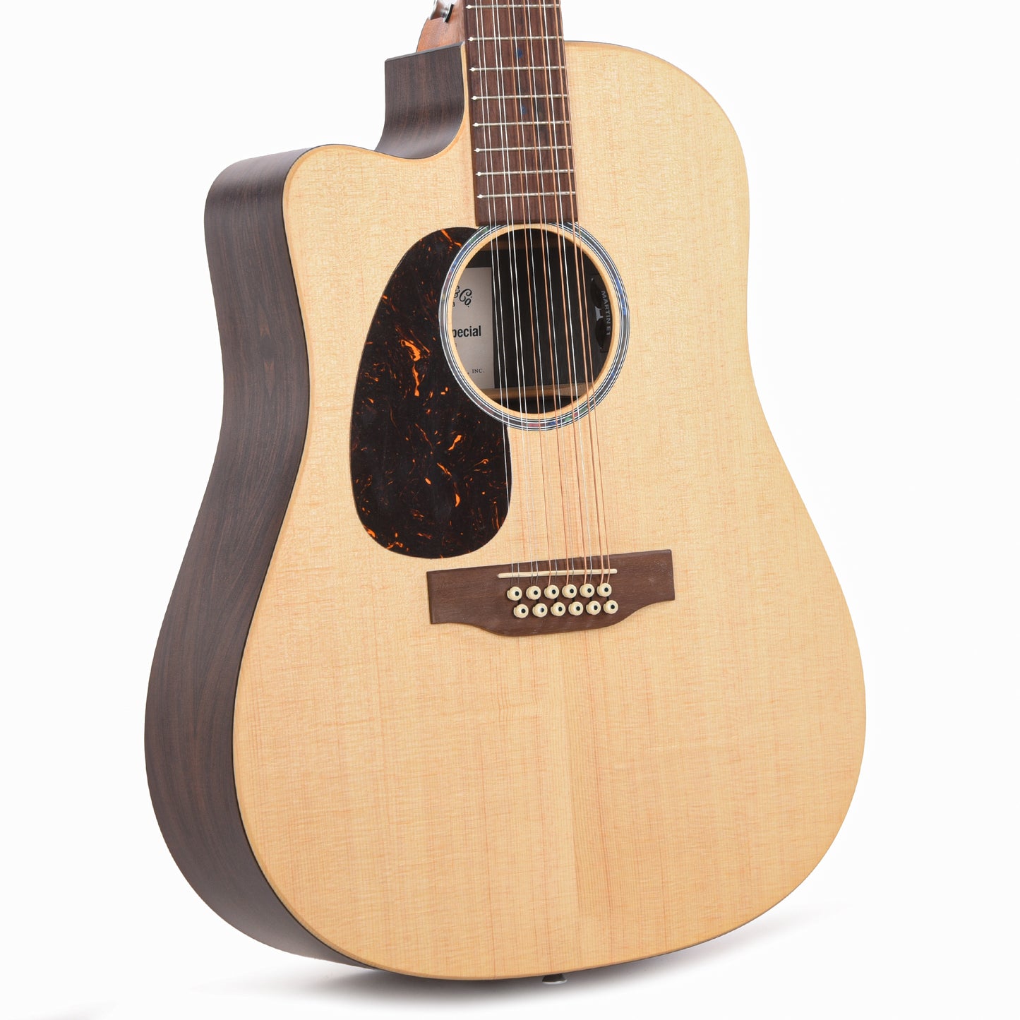 Martin DC-X2E 12-String Spruce/Brazilian Rosewood Pattern HPL Natural LEFTY Acoustic Guitars / Left-Handed