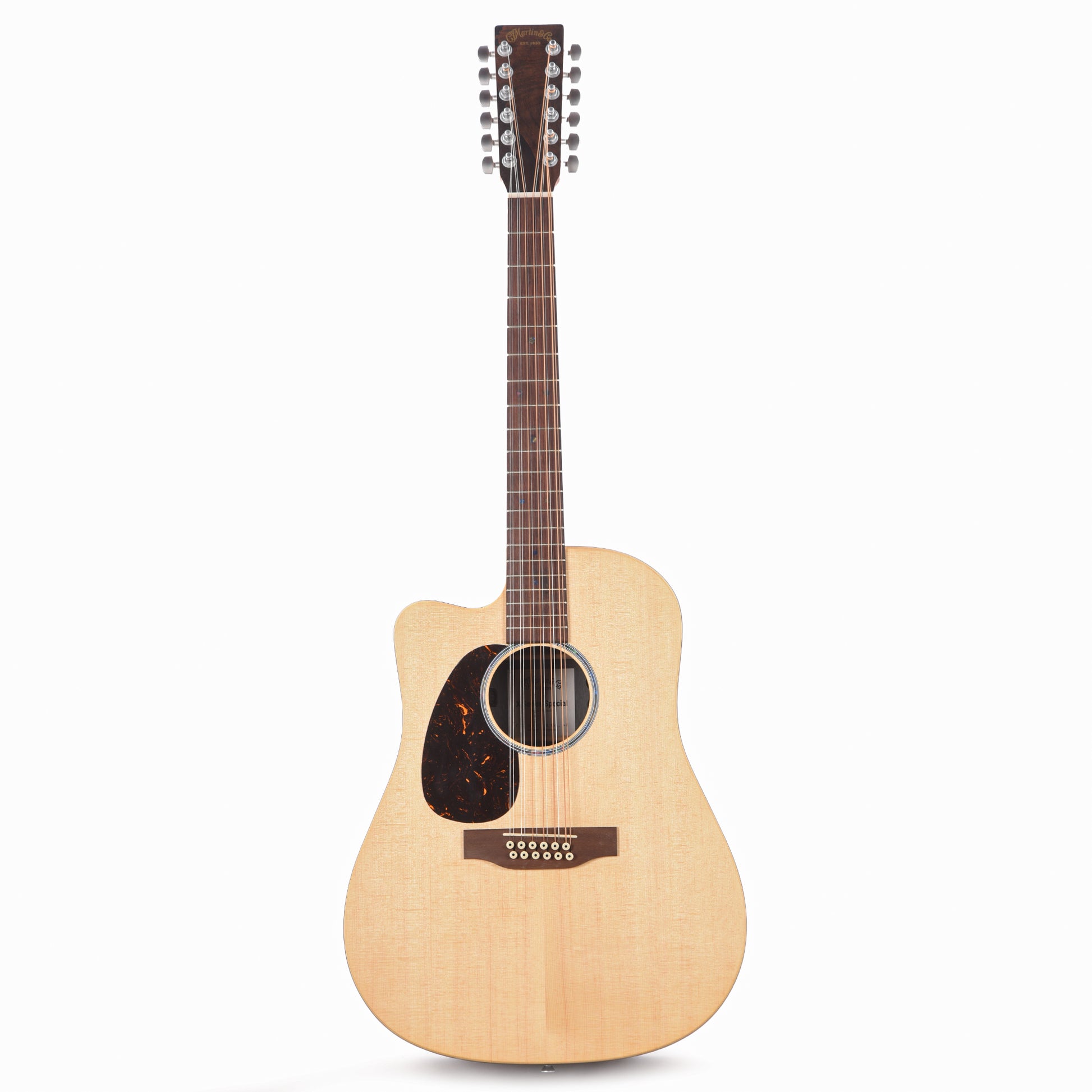 Martin DC-X2E 12-String Spruce/Brazilian Rosewood Pattern HPL Natural LEFTY Acoustic Guitars / Left-Handed
