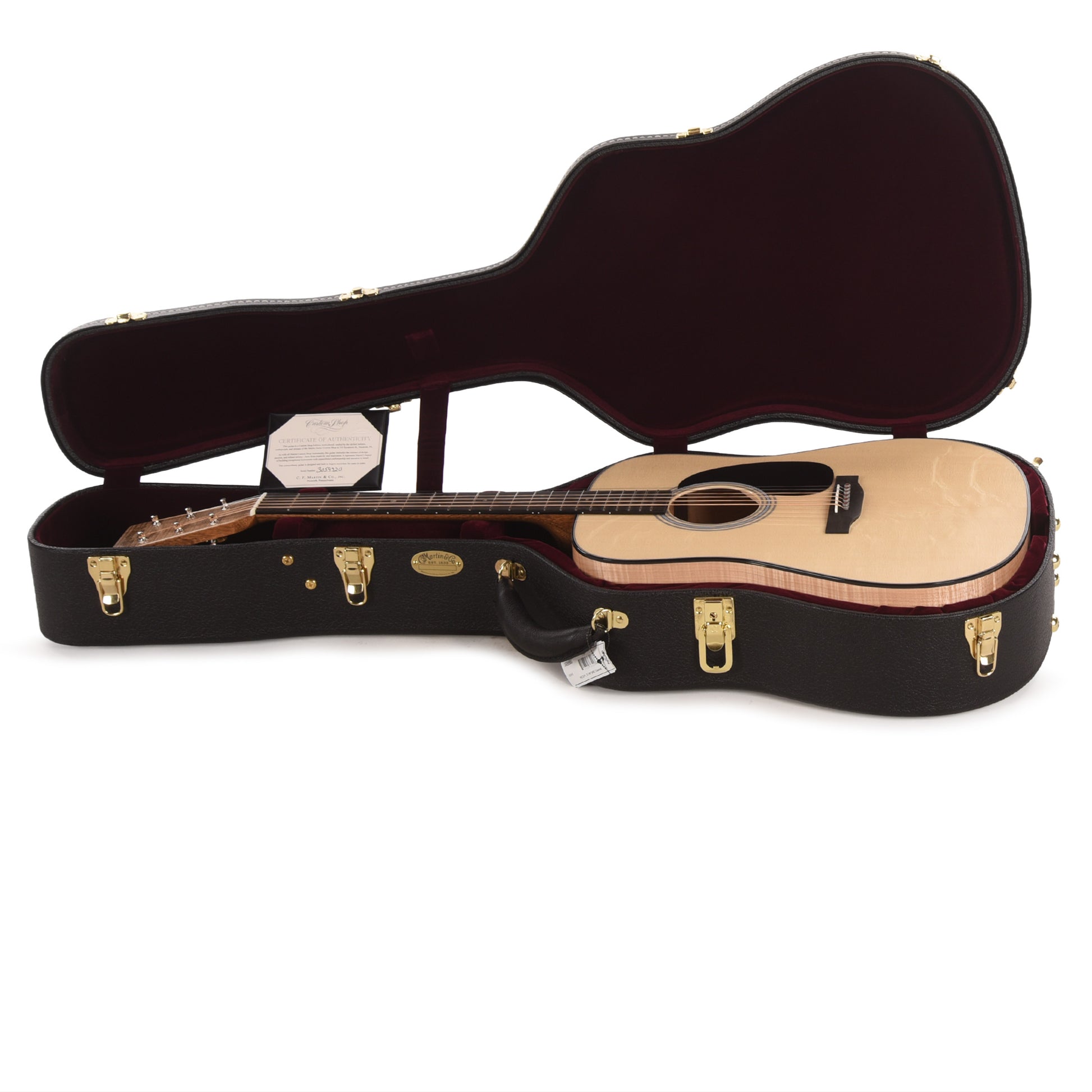 Martin Custom Shop D-28 Style Dreadnought Italian Alpine Spruce/Pacific Big Leaf Flamed Maple Natural Acoustic Guitars