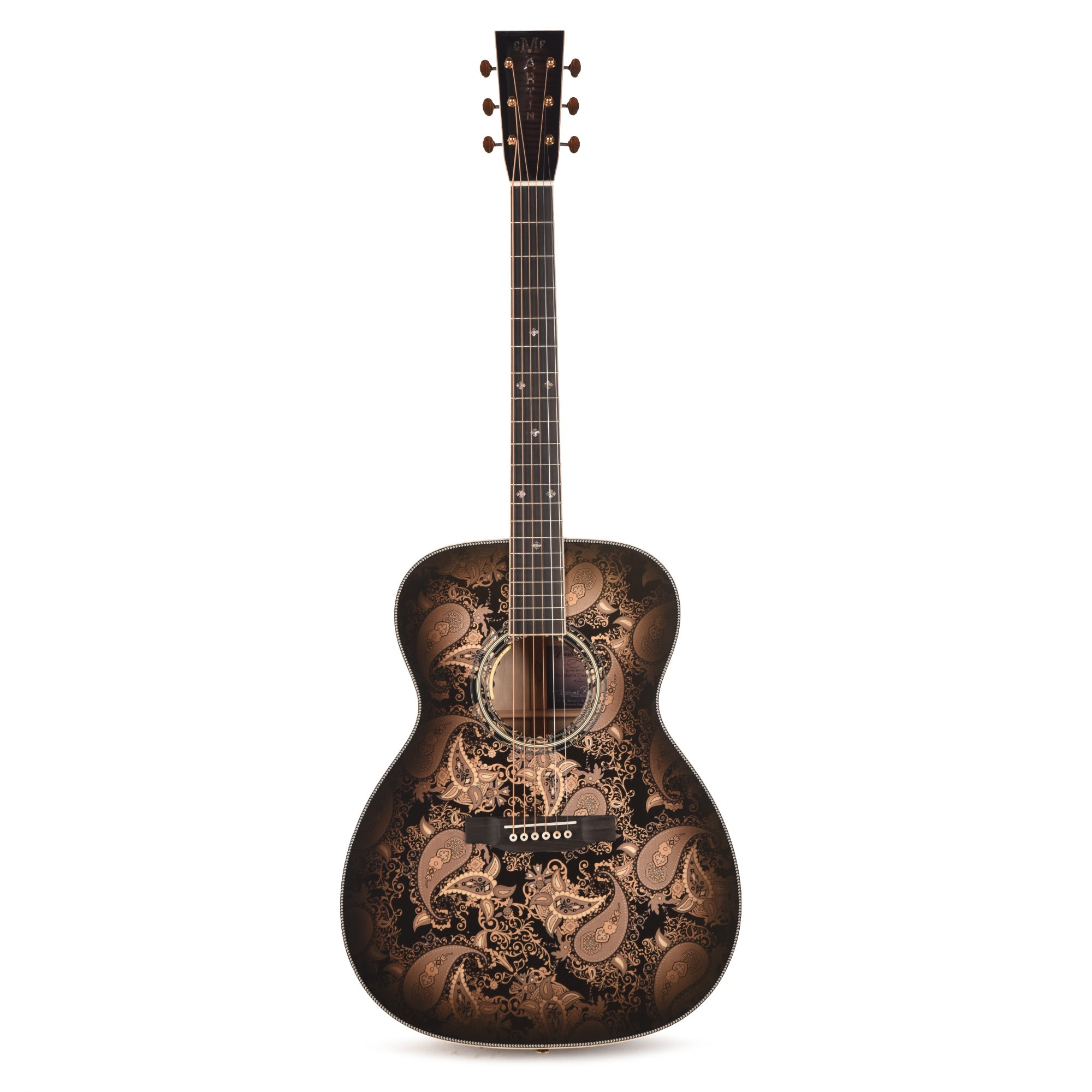 Martin Custom Shop M Paisley Engelmann Spruce/Quilted Maple Ember Burst Acoustic Guitars